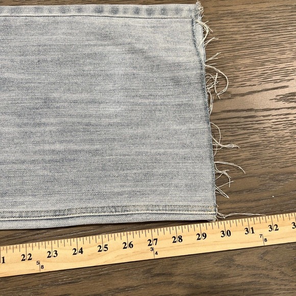 Emory Park Pants Women Size Small Blue Jean Wide Leg Raw Hem 26 Inch Waist‎ - Picture 12 of 13